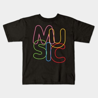 Modern LGBTQ Color MUSIC Typography for musicians Kids T-Shirt